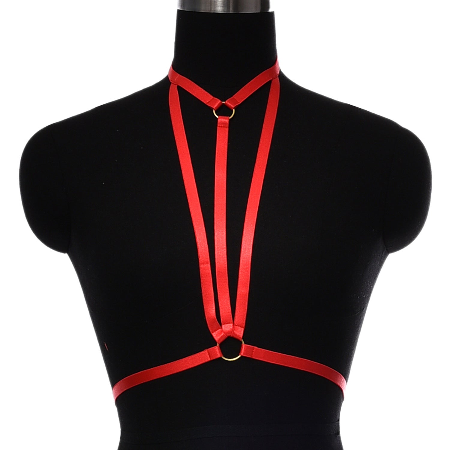 Red Harness Bra Revealing Bdsm Lingerie Harness