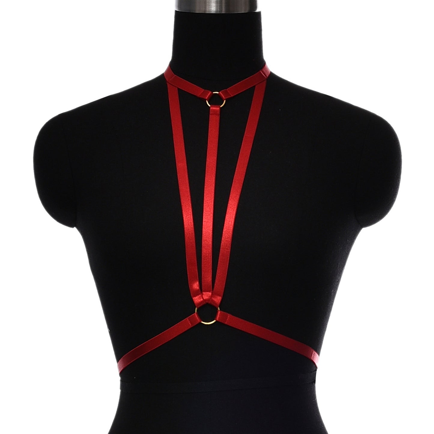 Red Harness Bra Revealing Bdsm Lingerie Harness