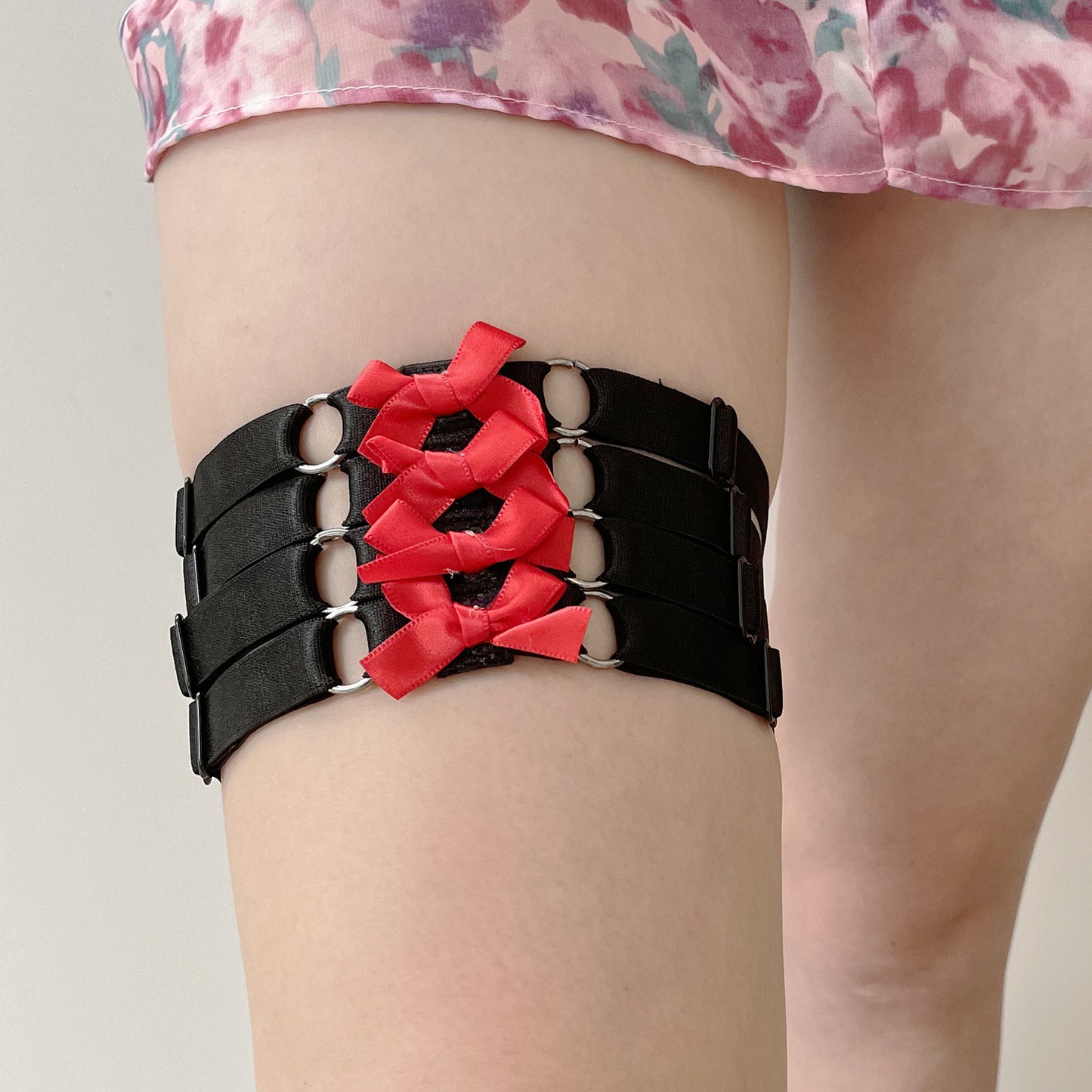 Red Leg Garter Revealing Bdsm Lingerie Harness