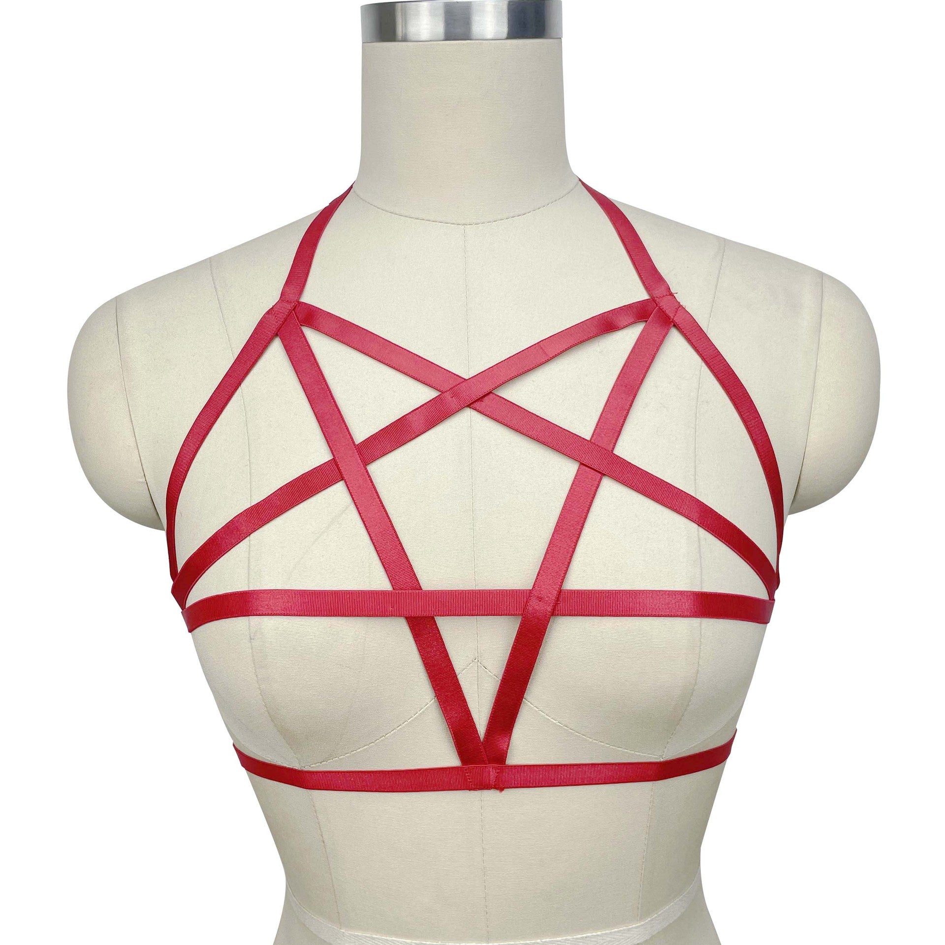 Red Sexiest Bra Revealing Bdsm Harness Lingerie