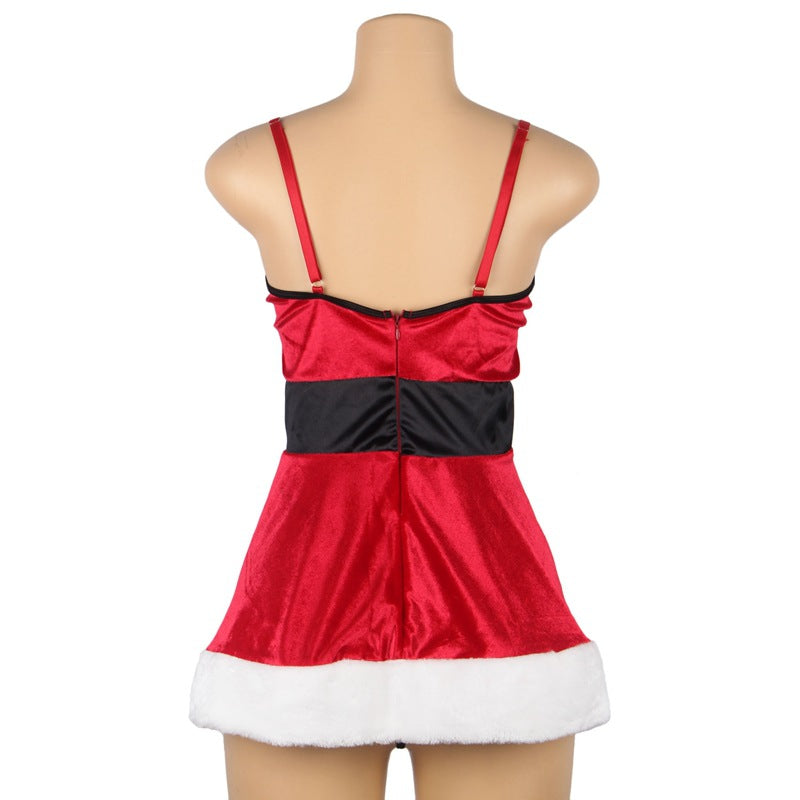 Red Sexy Babydoll Christmas mature women lingerie Latina Chemise🌹