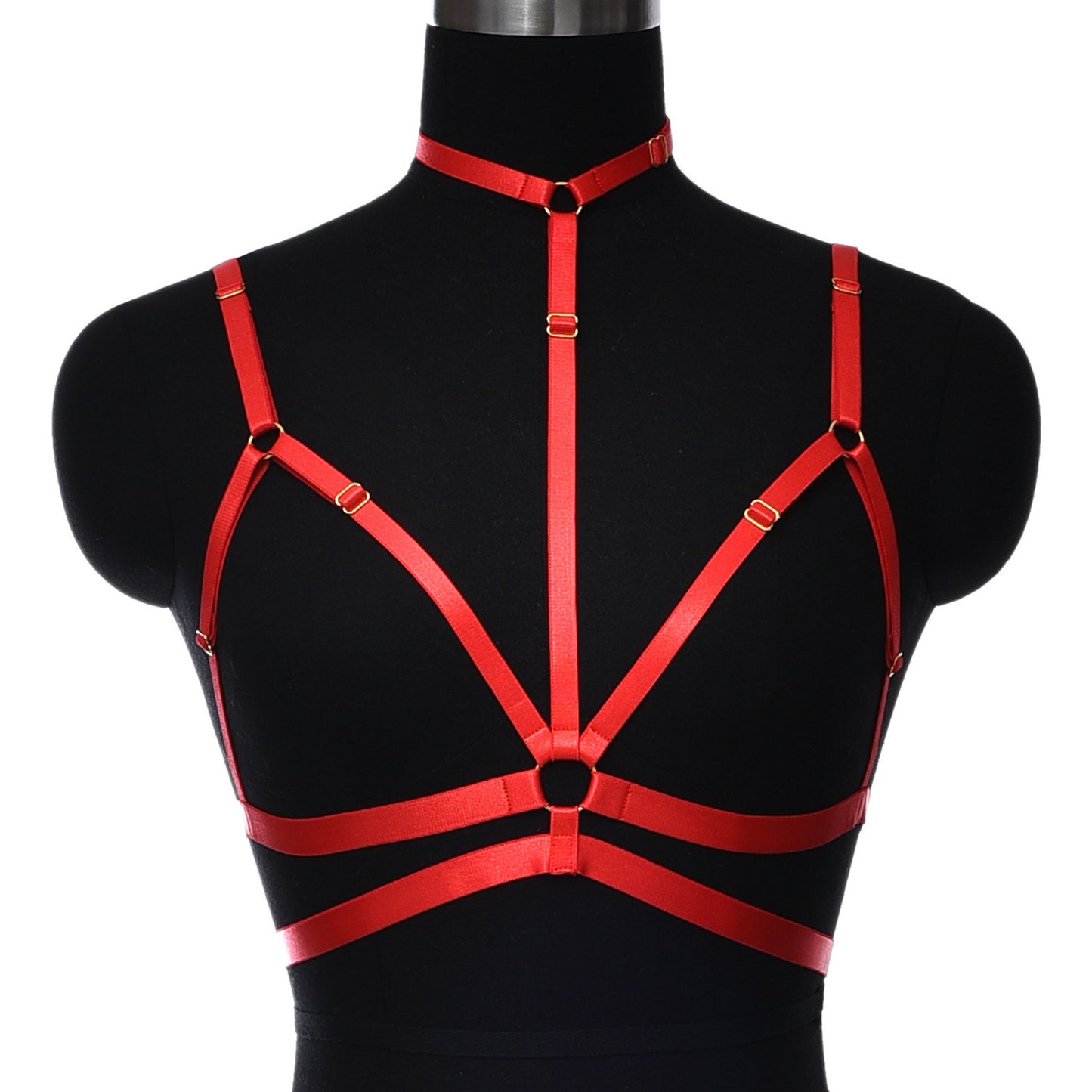 Red Sexy Bra Revealing Body Harness Lingerie