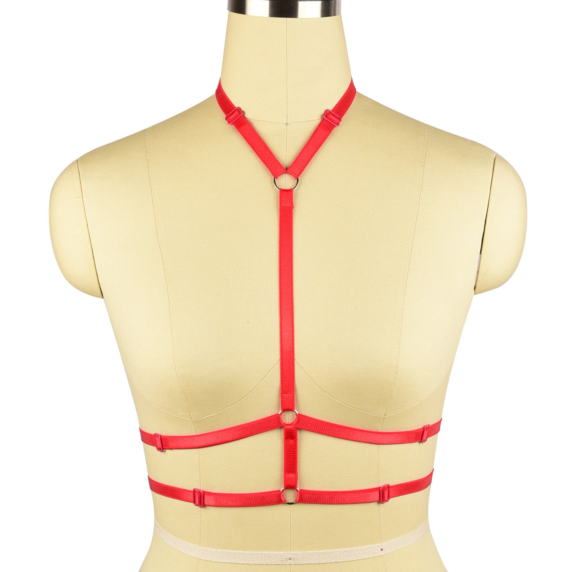 Red Sexy Bra Revealing Body Harness Lingerie