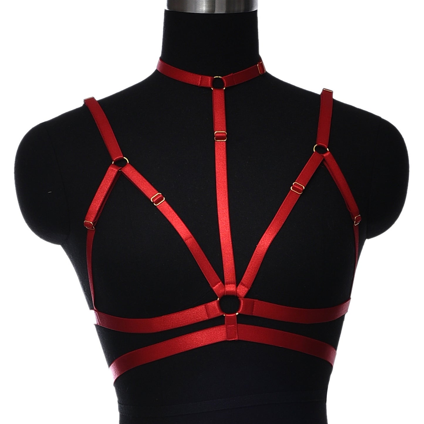 Red Sexy Bra Revealing Body Harness Lingerie