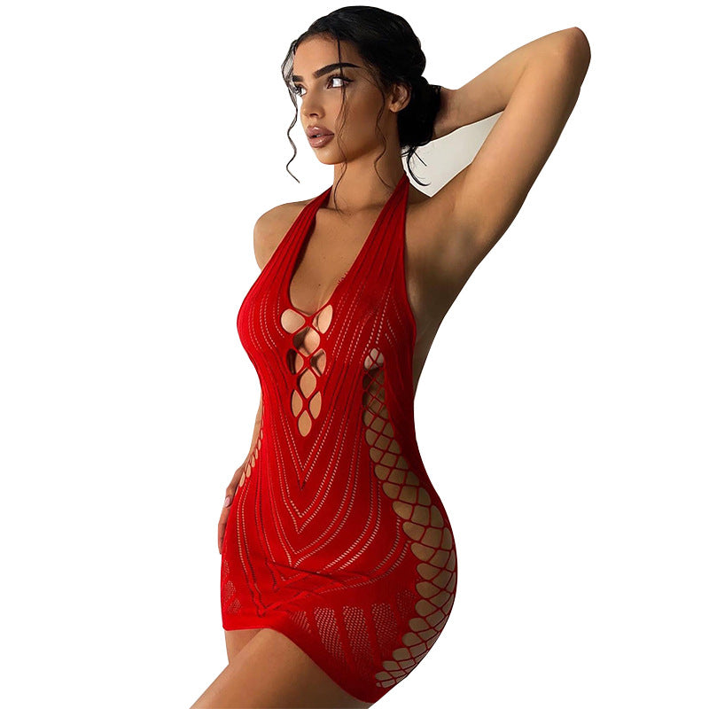 Red Sexy Lace Dress Sexy Plus Size Mesh Lingerie