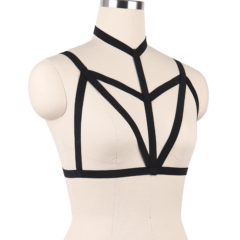 Red Sexy No Bra Extreme Body Harness Lingerie