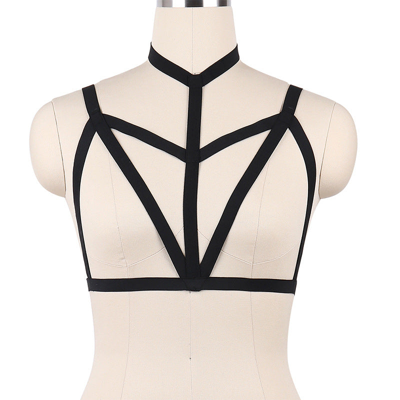 Red Sexy No Bra Extreme Body Harness Lingerie