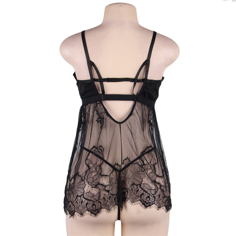 Revealing Babydoll Dress Womens Black mature lingerie nude Black Chemise