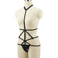 Revealing Black Bodysuit Couples Body Harness Lingerie Nasty Teddy