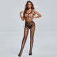 Revealing Bodystocking Lingerie Black Open Crotch Lingerie Mesh Bodysuit