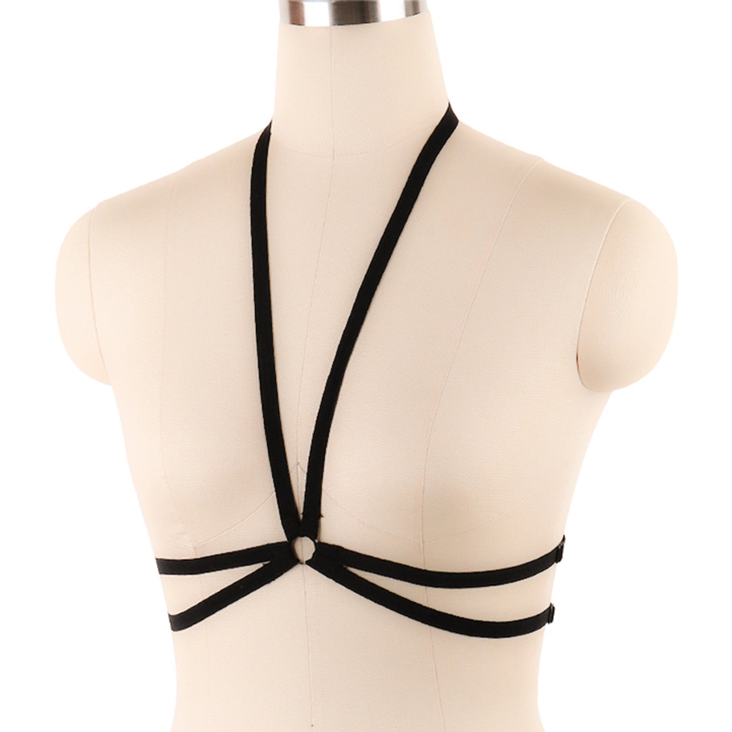 Revealing Bra Straps Black Strappy Harness Lingerie