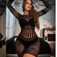 Revealing Halloween Latina Sexy Bodysuit Black Mesh Lingerie Sheer Teddy