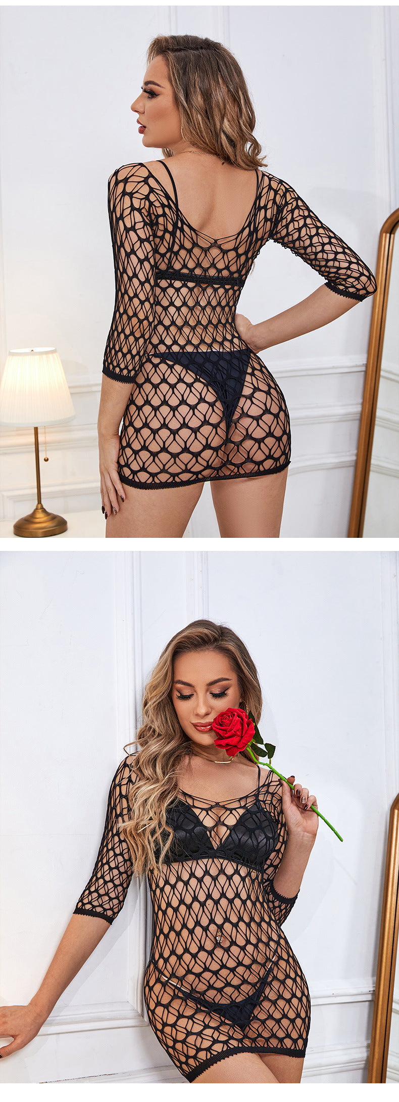 Revealing Lace Sexy Dress Sexiest Mesh Lingerie sheer