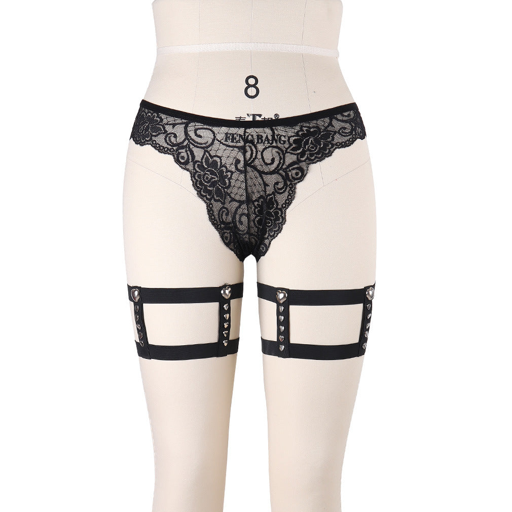 Revealing Leg Garter Black Body Harness Lingerie