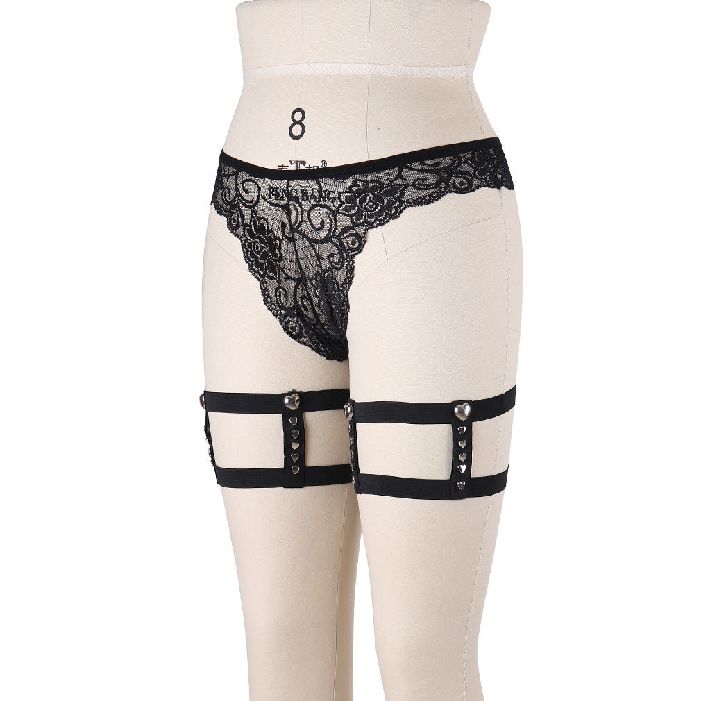 Revealing Leg Garter Black Body Harness Lingerie