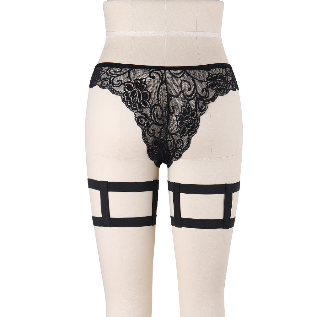 Revealing Leg Garter Black Body Harness Lingerie