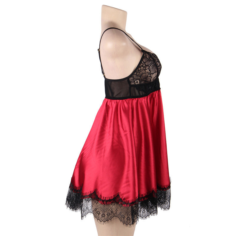 Revealing Plus Size Babydoll Dress Naughty sexy mature women in lingerie Lace Chemise