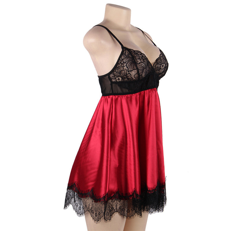 Revealing Plus Size Babydoll Dress Naughty sexy mature women in lingerie Lace Chemise