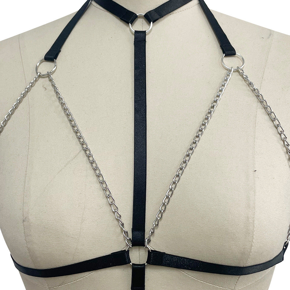 Revealing Sexiest Bra Black Bdsm Harness Lingerie