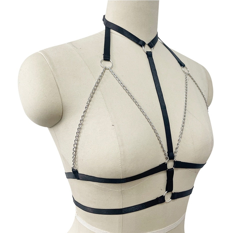 Revealing Sexiest Bra Black Bdsm Harness Lingerie