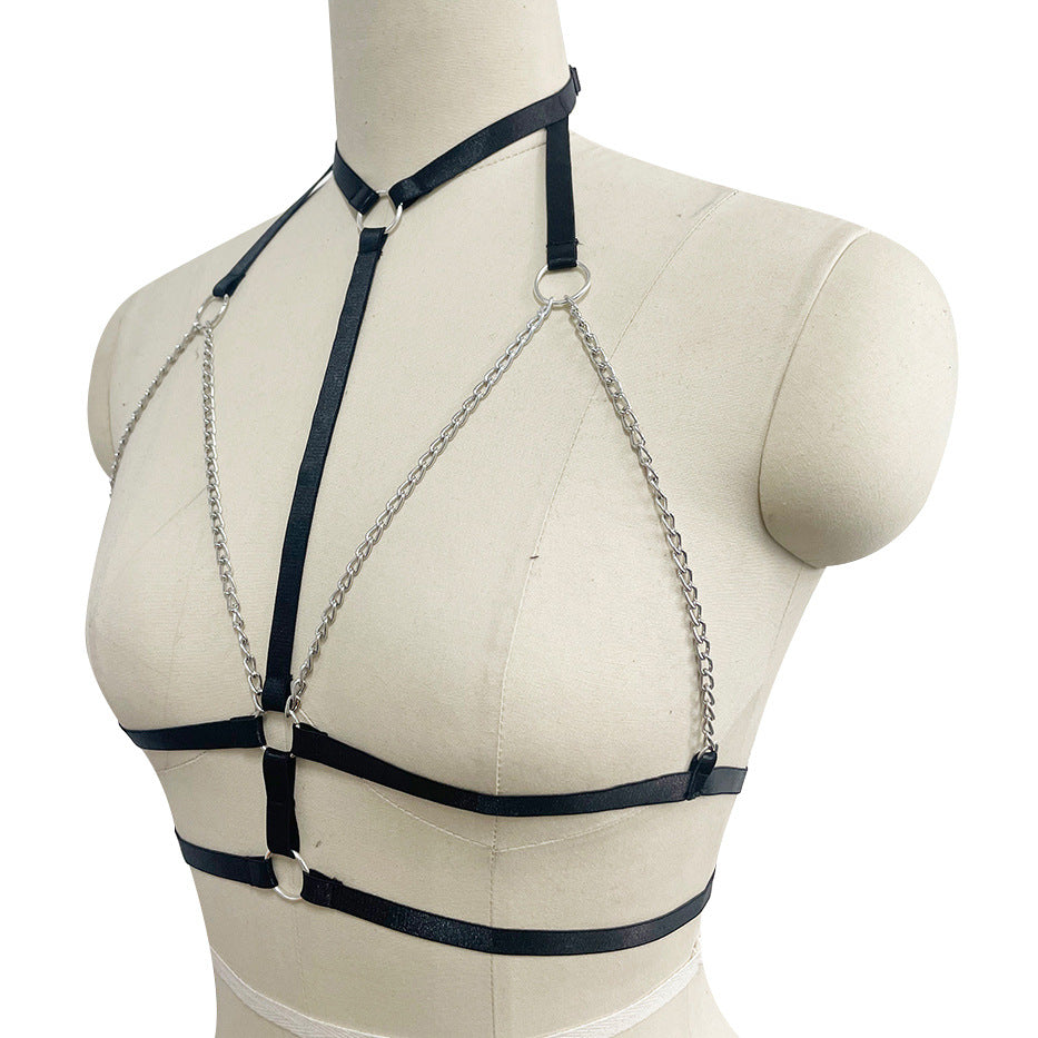 Revealing Sexiest Bra Black Bdsm Harness Lingerie