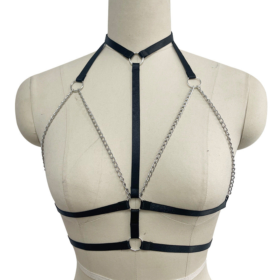 Revealing Sexiest Bra Black Bdsm Harness Lingerie