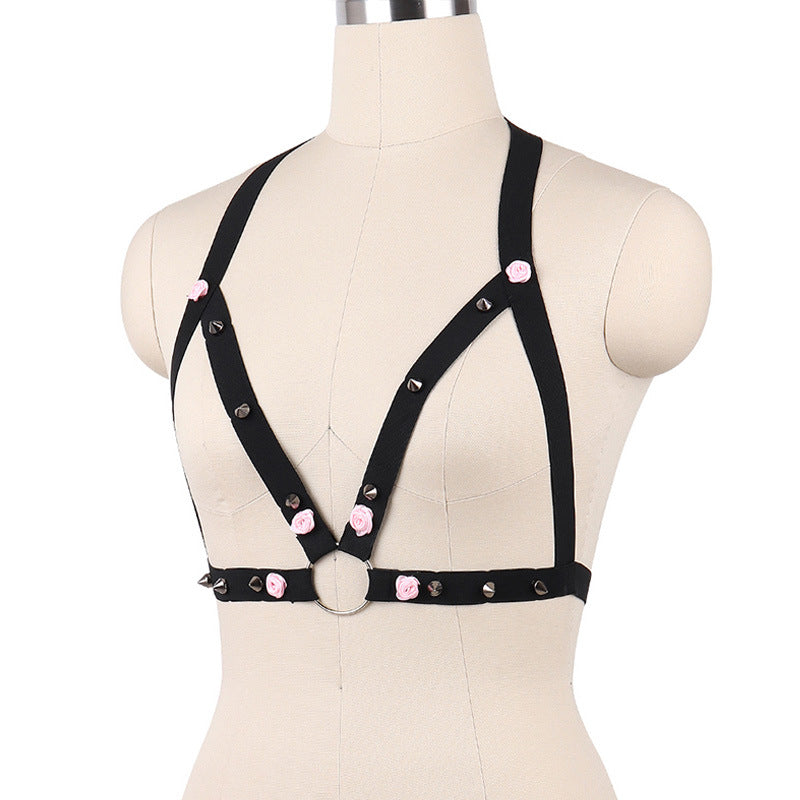 Revealing Sexiest Bra Red Bdsm Harness Lingerie