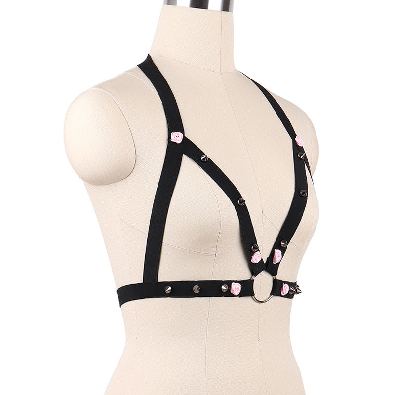 Revealing Sexiest Bra Red Bdsm Harness Lingerie