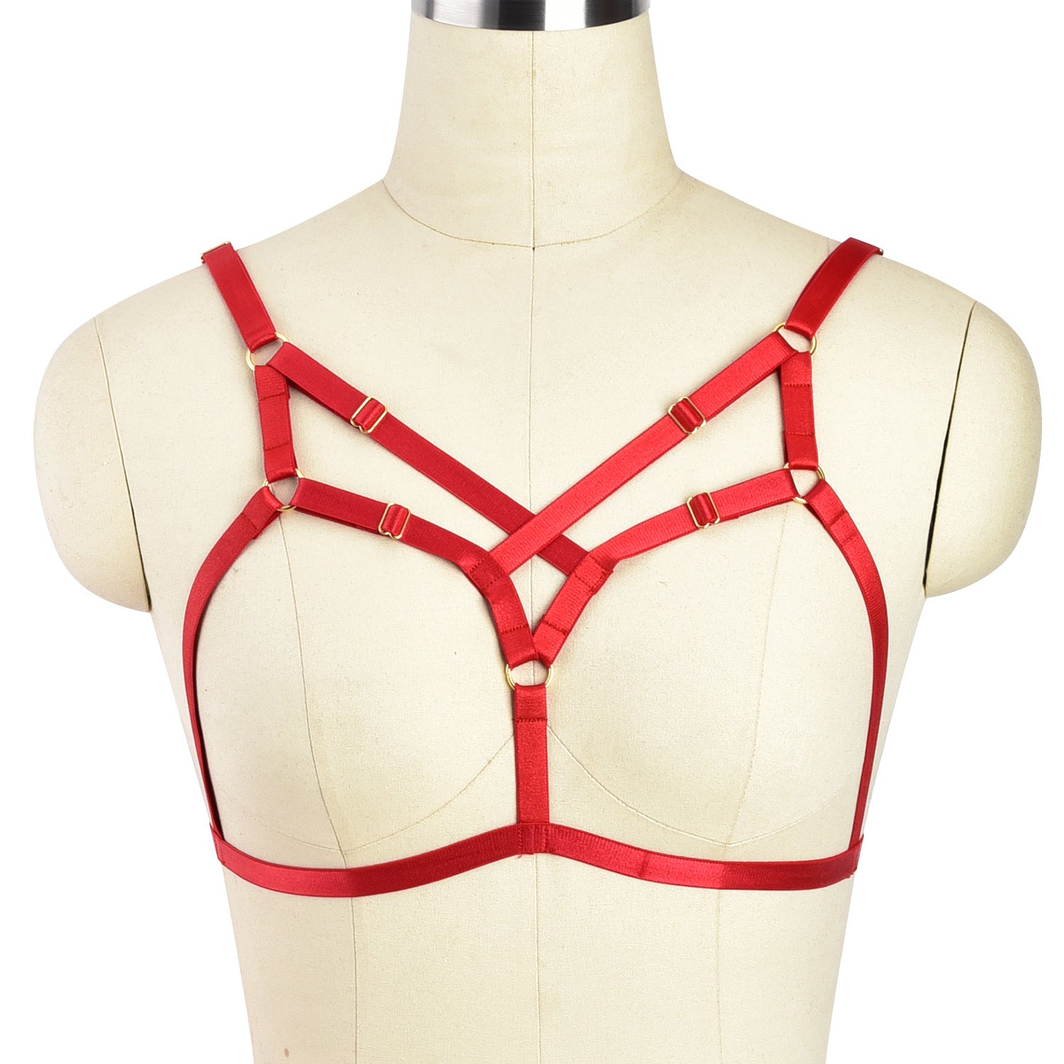 Revealing Sexy Bra Red Body Harness Lingerie