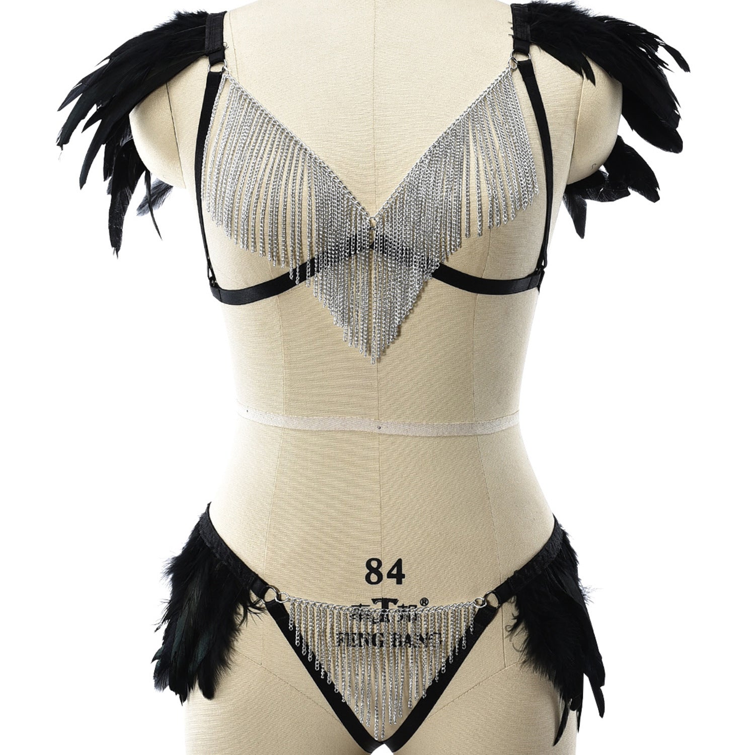 Revealing Sexy Crotchless Lingerie Set Couples Body Harness Lingerie Feather Bra Panties Le Jour Jour Revealing Sexy Crotchless Lingerie Set Couples Body Harness Lingerie Feather Bra Panties Le Jour Jour