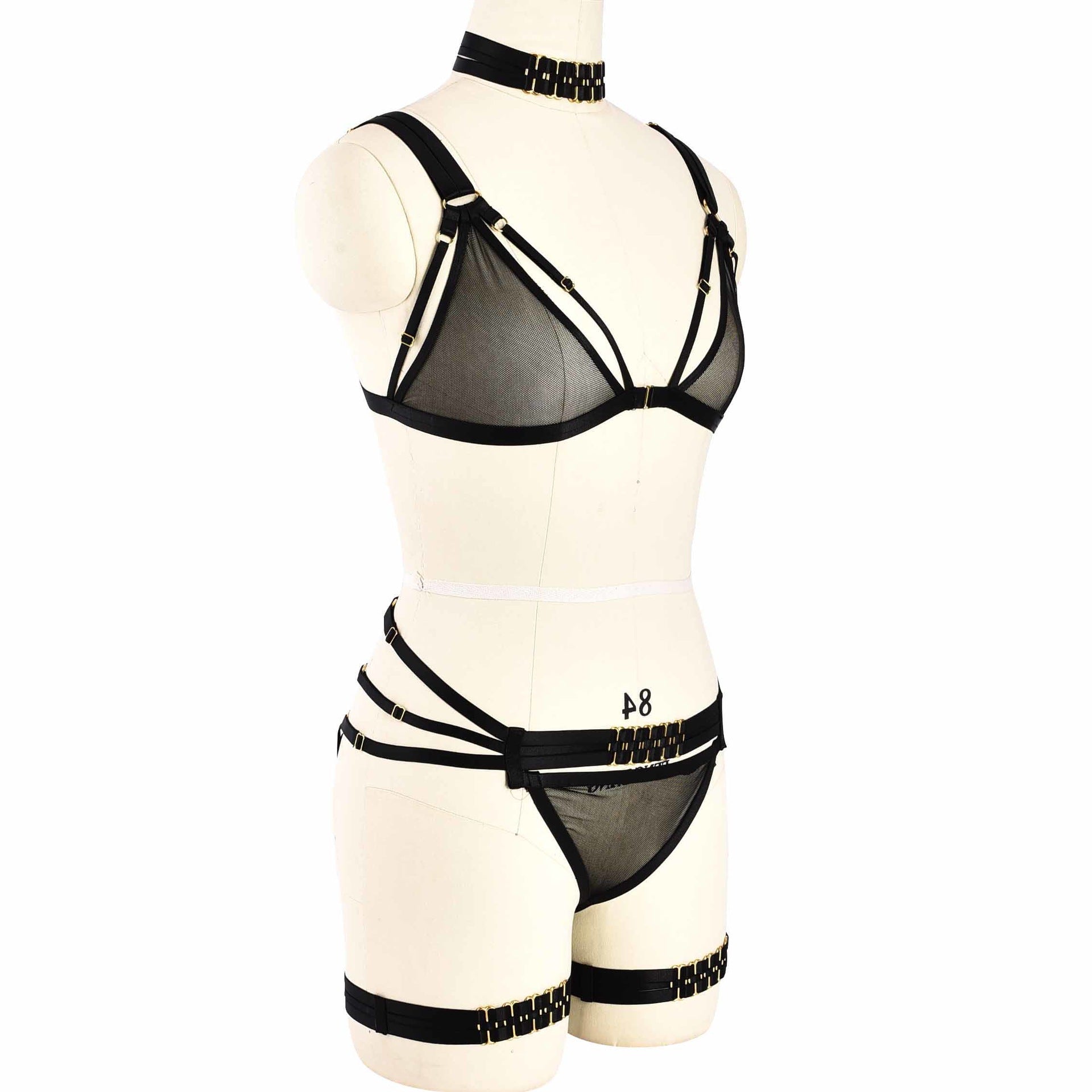 Revealing Sexy Lingerie Bra Set Sexiest Bdsm Harness Lingerie Black Bra Panties