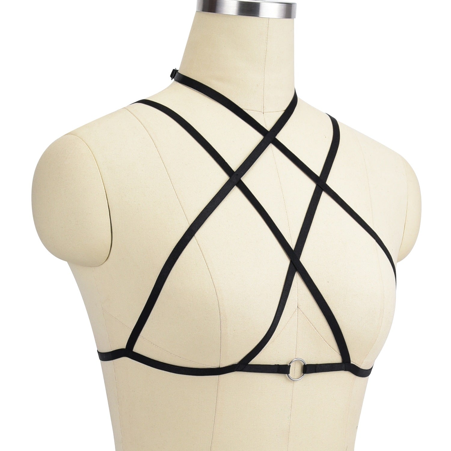 Revealing Sexy No Bra Red Bondage Harness Lingerie