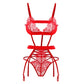 See Through Red Lace Bodysuit Slutty sexy mature lingerie Sheer Teddy