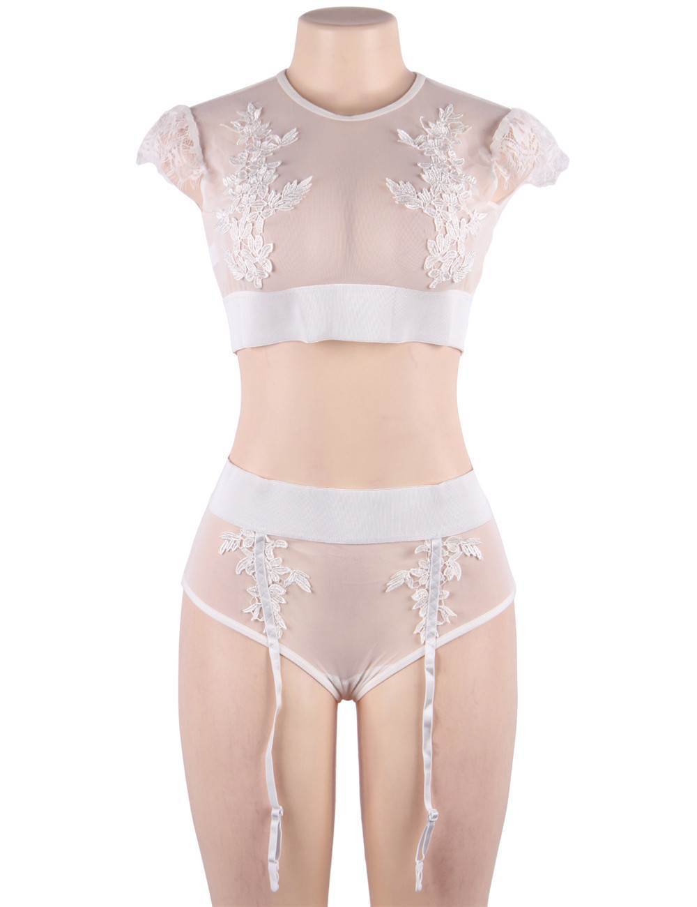 See Through Sexy Lingerie Costumes Set Revealing sexy mature lingerie Bra Panties