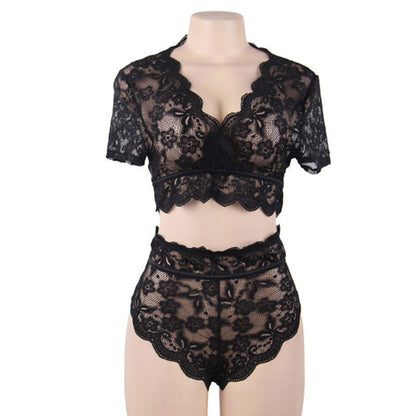 See Thru Sexy Lace Lingerie Set Extreme mature women lingerie Bra Panties