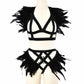 Sex Sexy Black Lingerie Set Chubby Sexy Harness Lingerie Feather Bra Panties