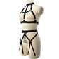 Sex Sexy Black Lingerie Set Strapy Body Harness Lingerie White Bra Panties