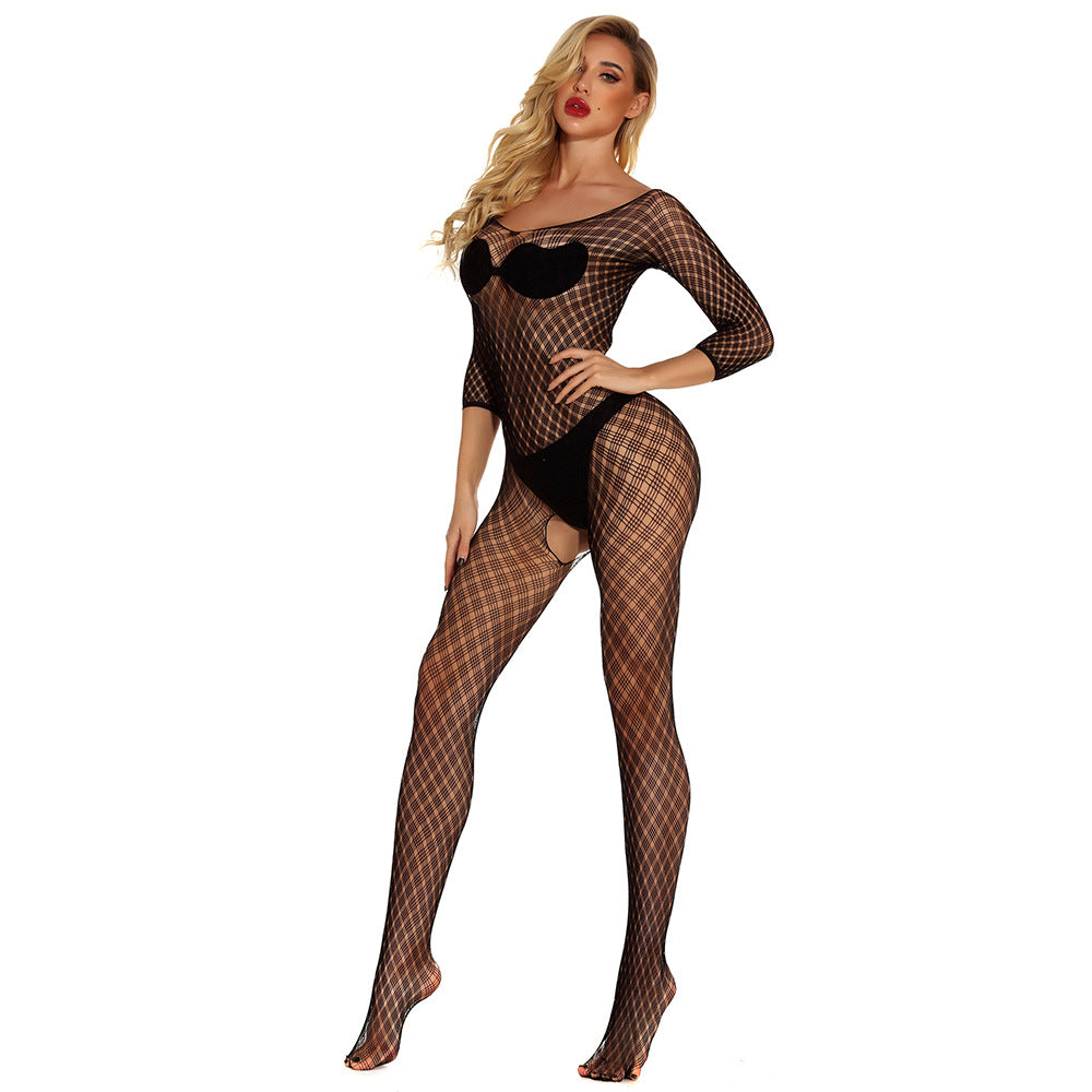 Sexiest Bodystocking Sheer Couples Women In Crotchless Lingerie Mesh Bodysuit