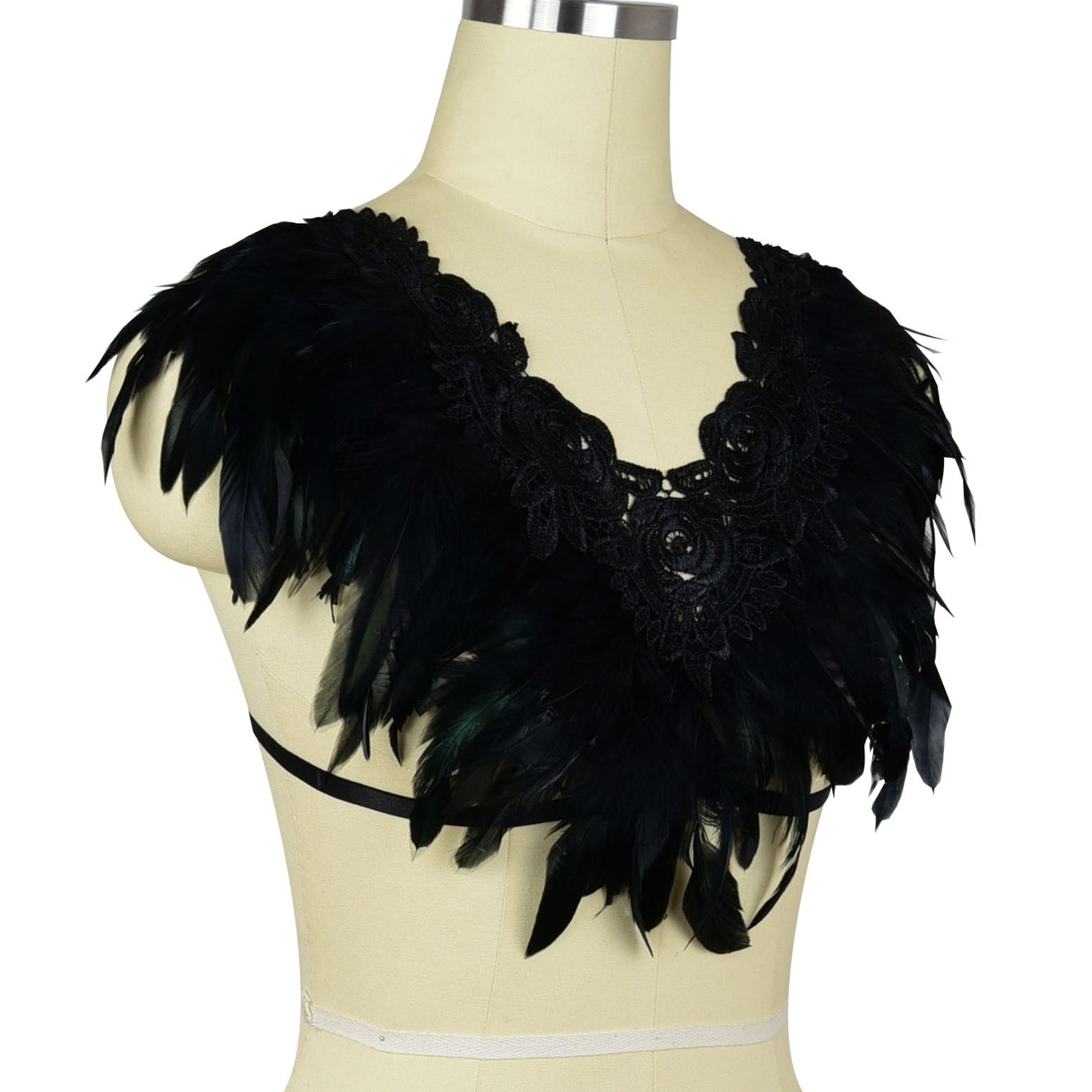 Sexiest Bra for Sexy Sex Black Body Harness Lingerie Feather Bra