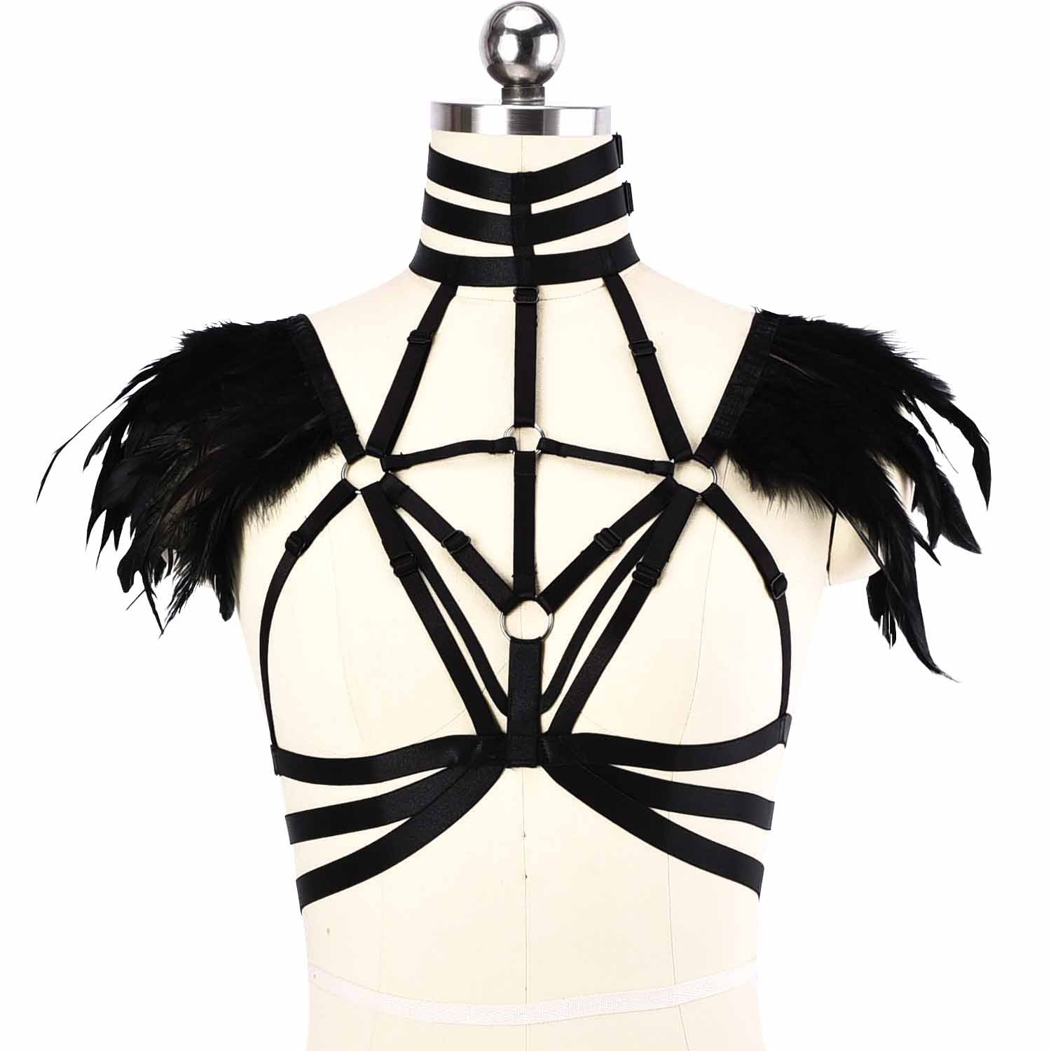 Sexiest Harness Bra Sex Strappy Harness Lingerie Feather Bra