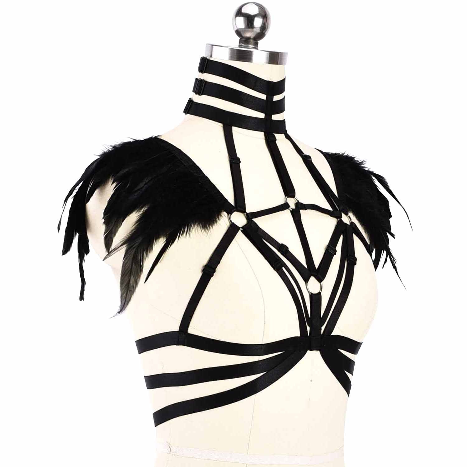 Sexiest Harness Bra Sex Strappy Harness Lingerie Feather Bra