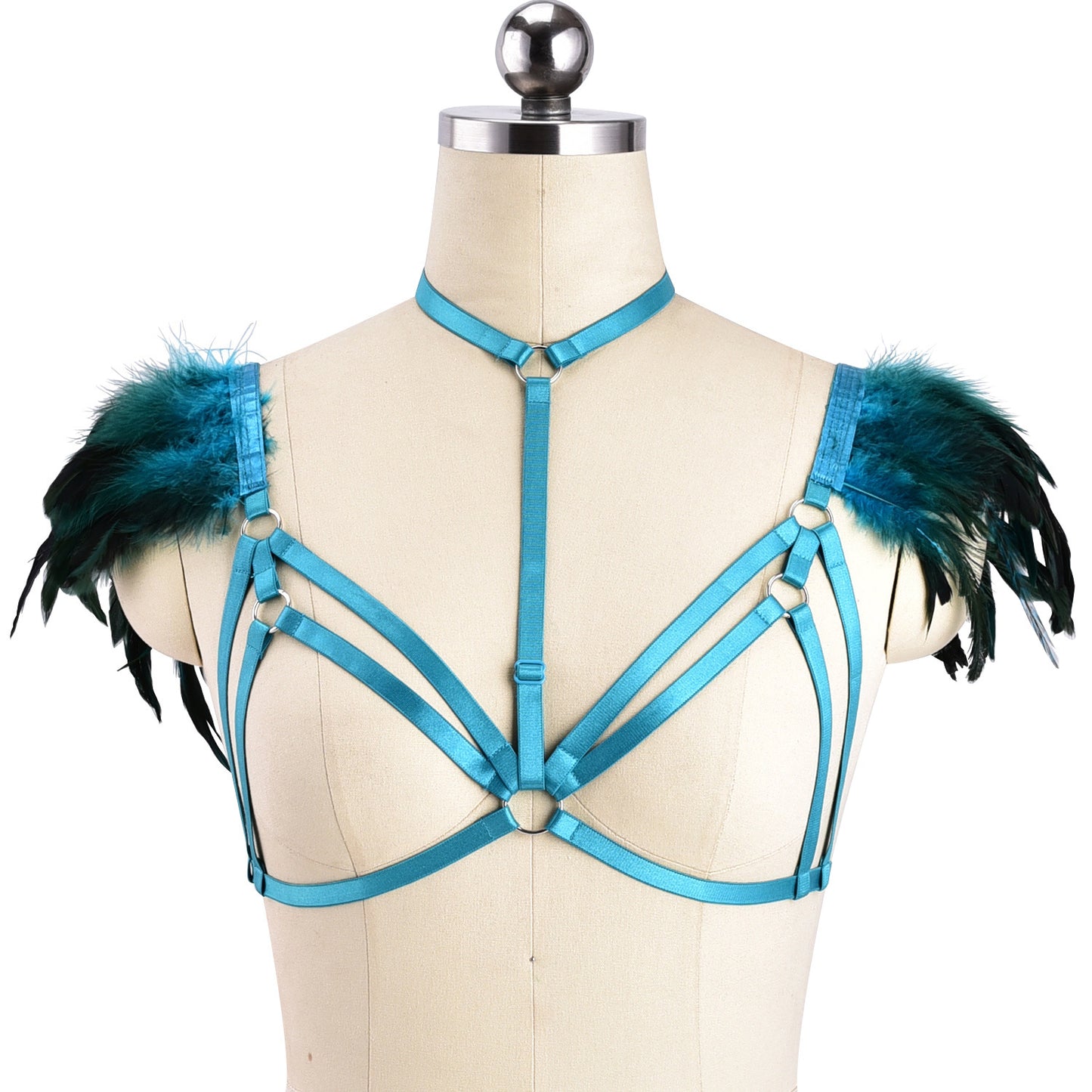 Sexiest Sexy Bra Sex Bondage Harness Lingerie Feather Bra