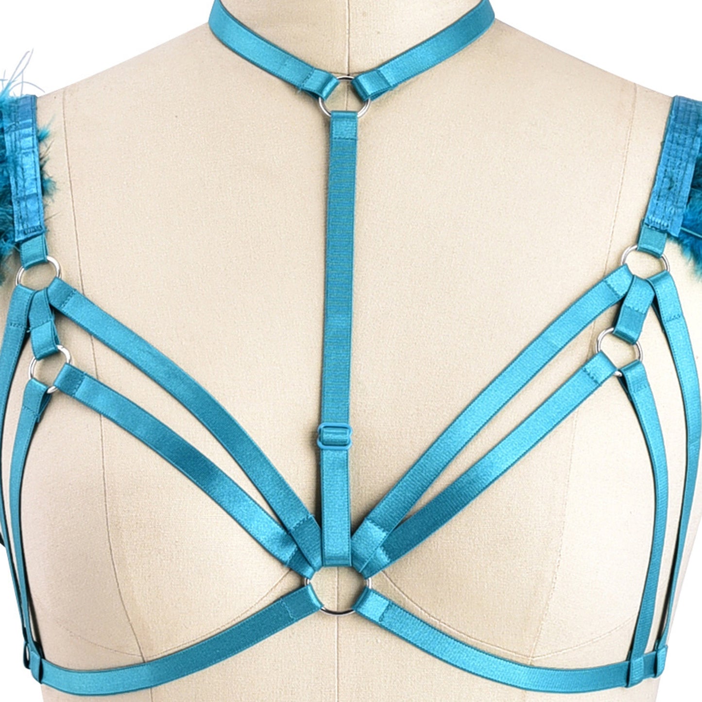 Sexiest Sexy Bra Sex Bondage Harness Lingerie Feather Bra