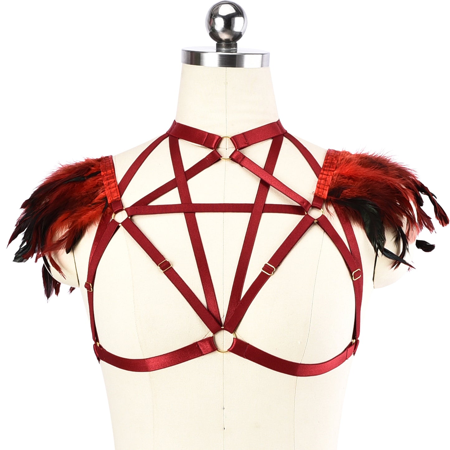 Sexy Bra Straps Hot Bdsm Lingerie Harness Feather Bra