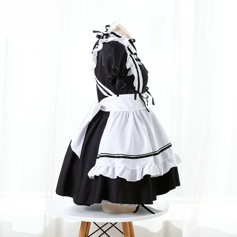 Sexy Leather Dress White Anime Maid Lingerie Role Playing Costume