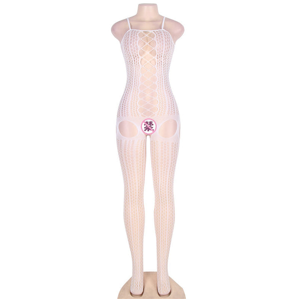 Sexy Mesh Bodysuit Black Lingerie Mature Women Crotchless Bodystockings ...