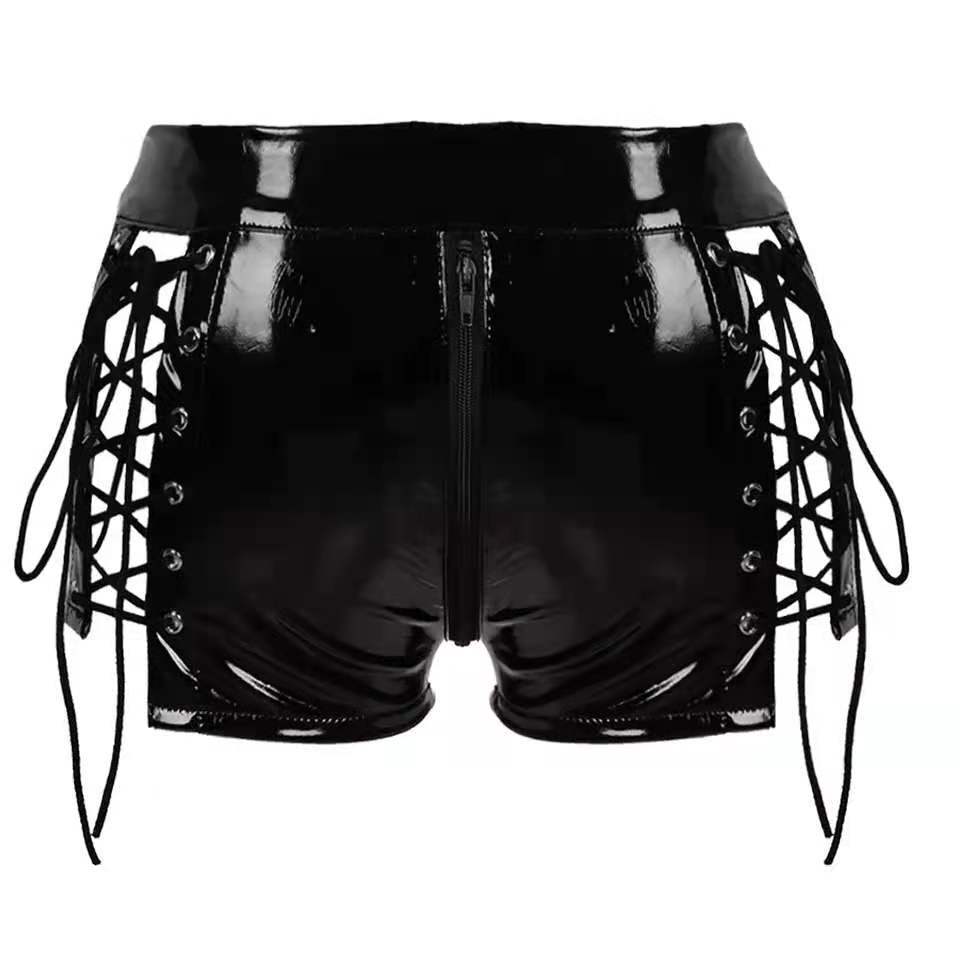 Sexy Panties Crotchless Shorts Kinky Latex Lingerie