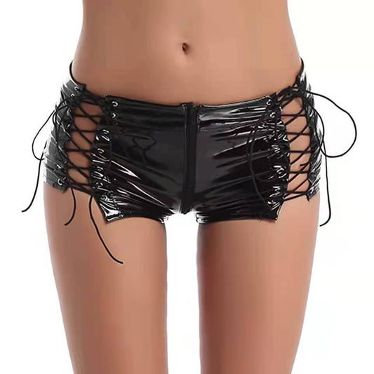 Sexy Panties Crotchless Shorts Kinky Latex Lingerie