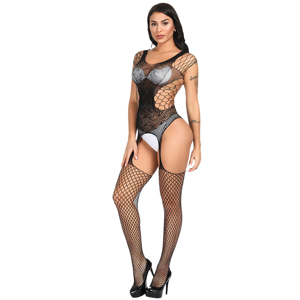 Sexy Plus Size Bodystocking Black Plus Size Mesh Lingerie sheer Bodysuit