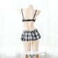 Sexy Schoolgirl Costume Cosplay Lingerie Set Skirt Anime